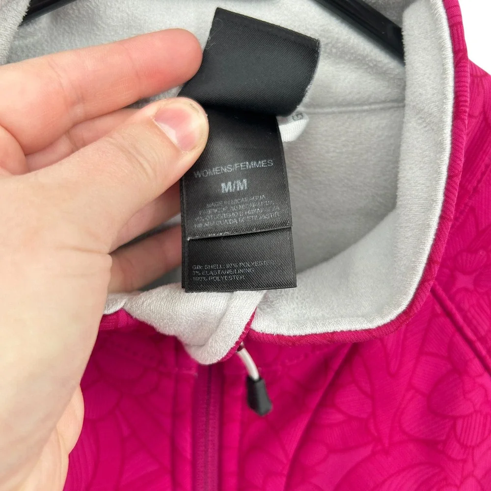 The North Face Apex Bionic Jacket Full Zip M Pink Floral Softshell Hiking Fleece